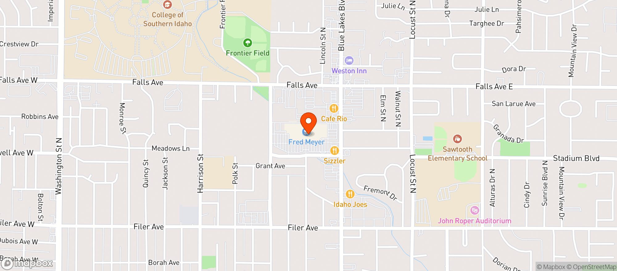 Map showing Fred Meyer
