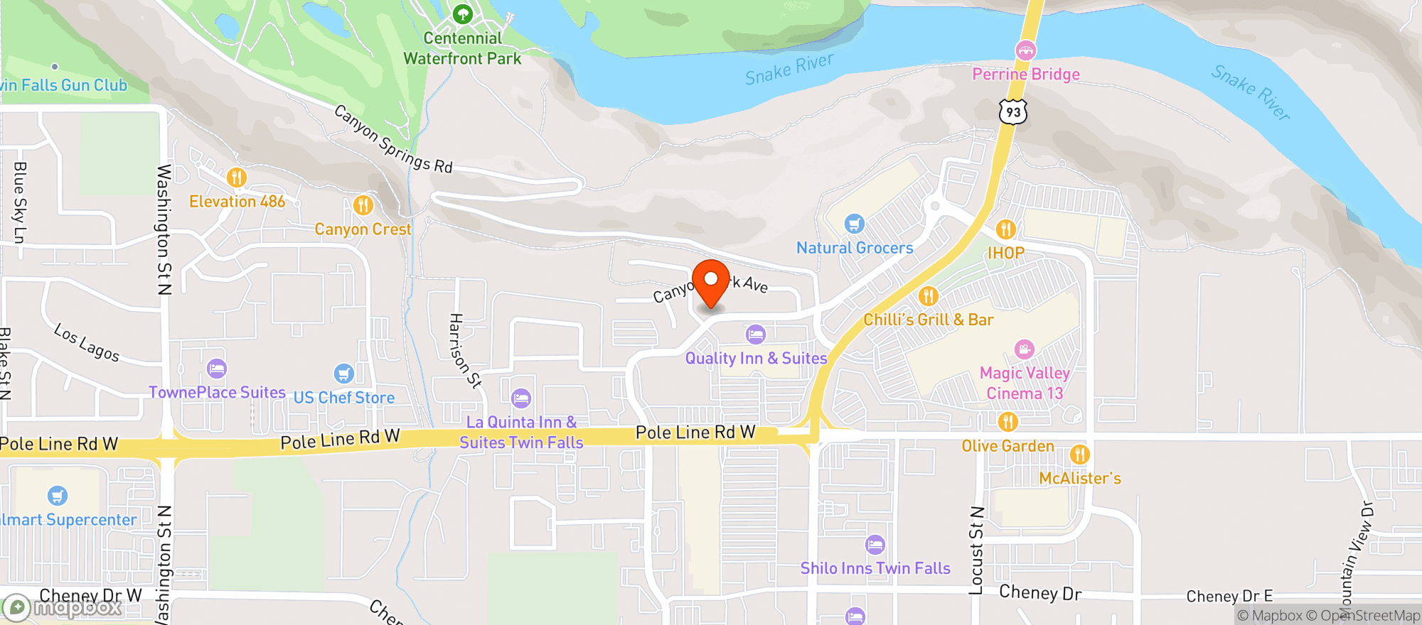 Map showing Natural Grocers by Vitamin Cottage - Natural Grocers by VC_Twin Falls (TF) - 00100026436