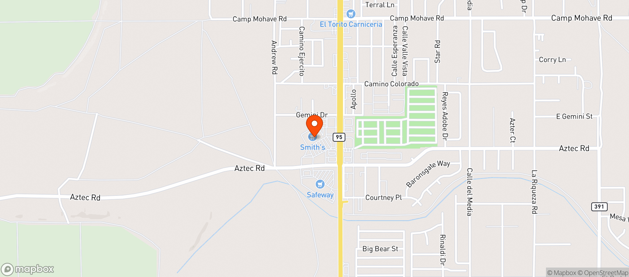 Map showing Smiths Food & Drug (706) - 00473 - Ft Mohave