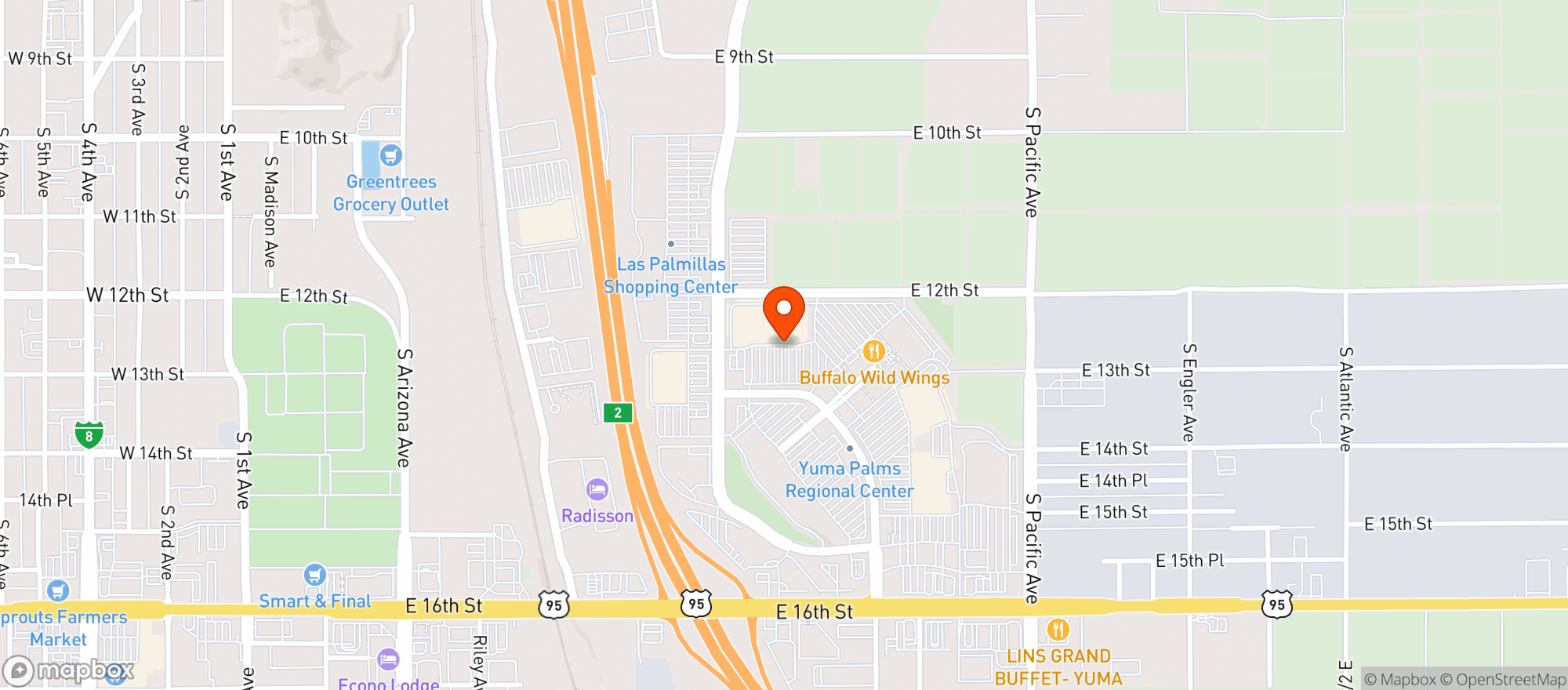 Map showing Target - Yuma
