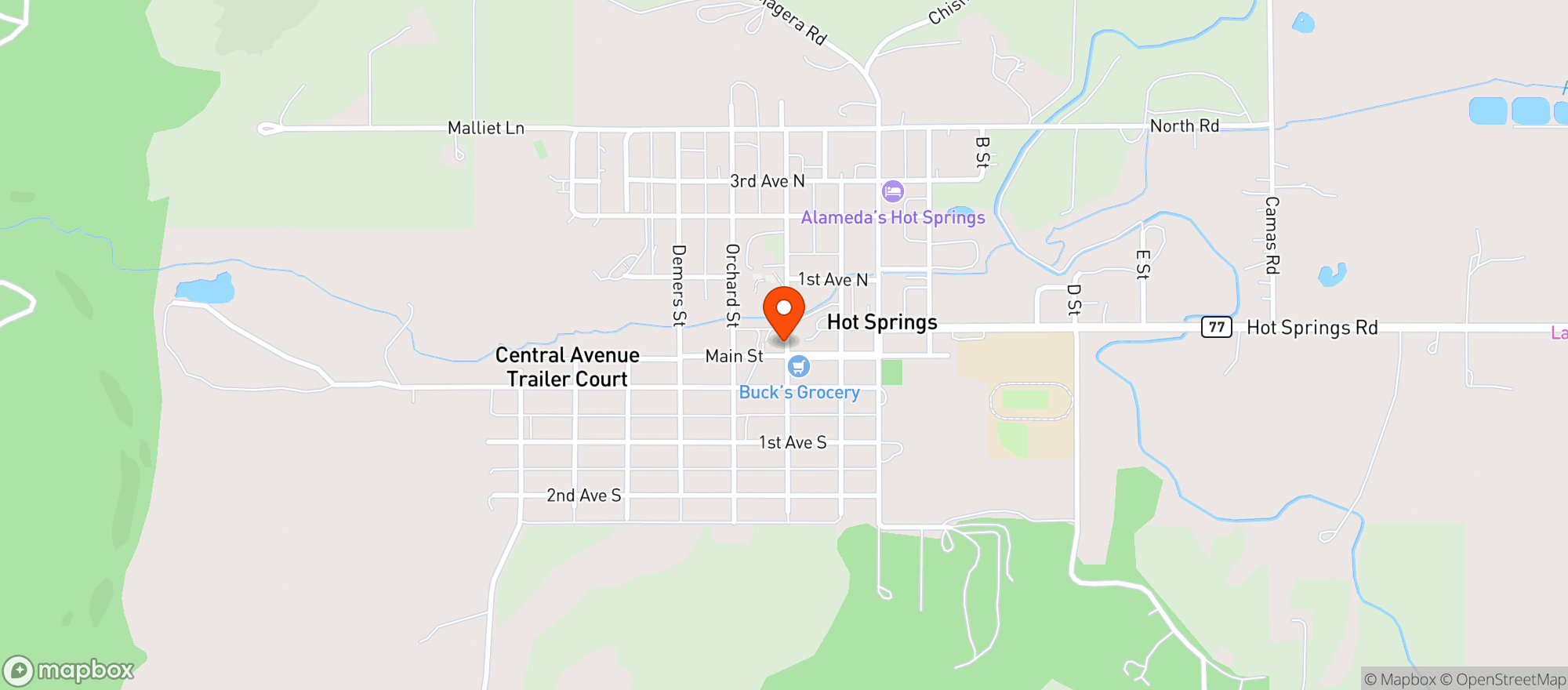 Map showing Camas Organic Market - 00100010815