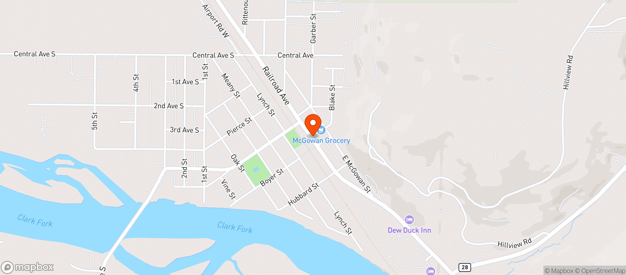 Map showing MCGOWAN GROCERY