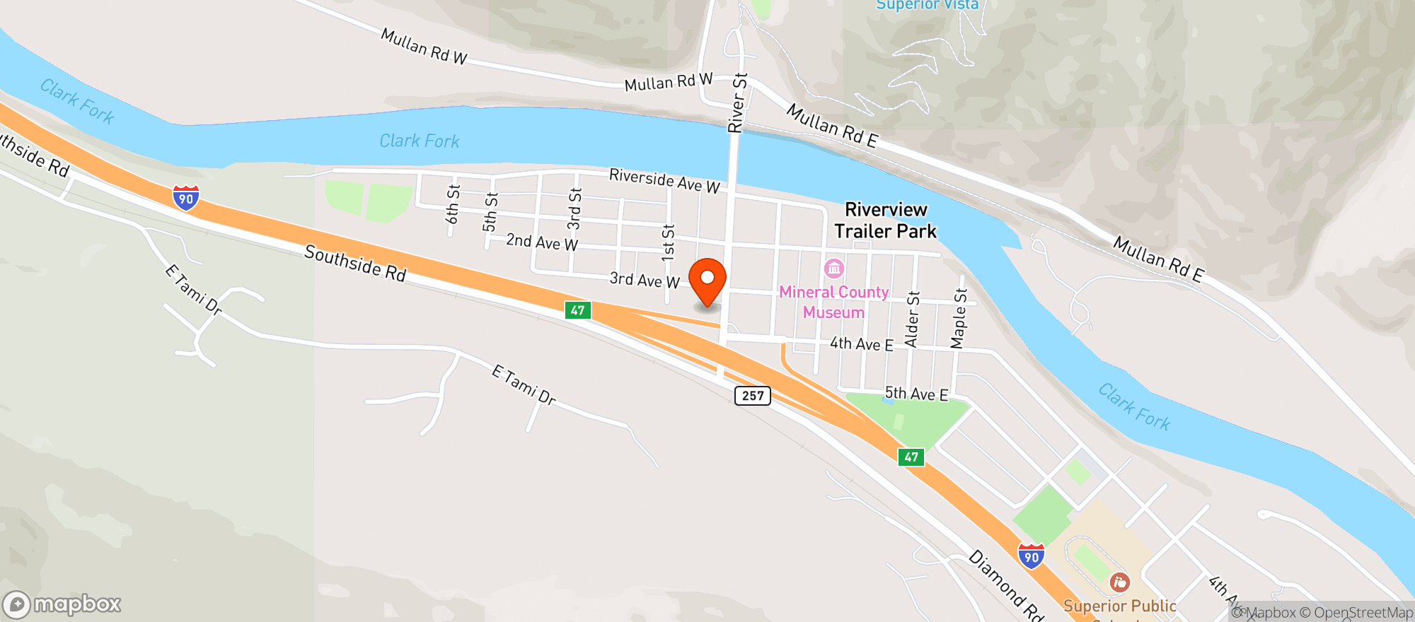 Map showing Darlows Quality Foods