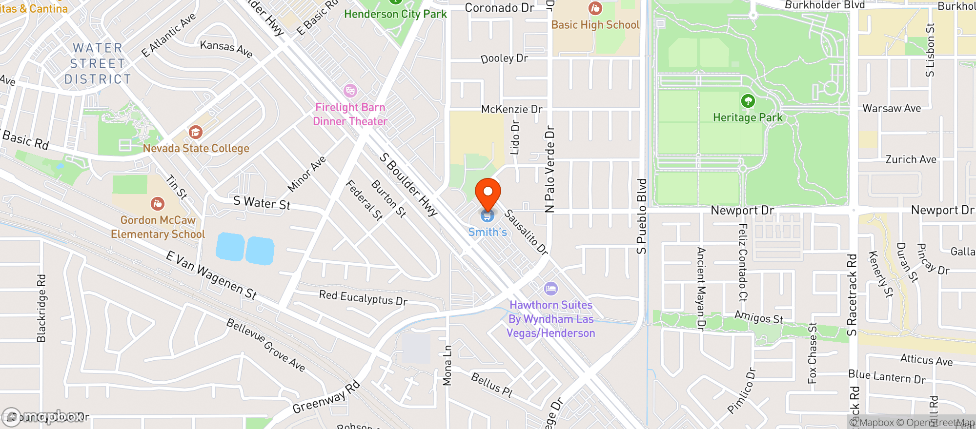Map showing Smiths Food & Drug (706) - 00381 - Henderson Shopping Village