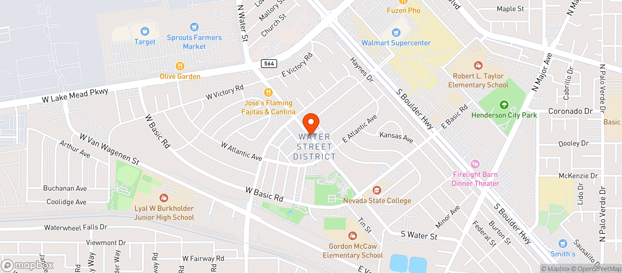 Map showing Peppermills Rainbow Club Casino