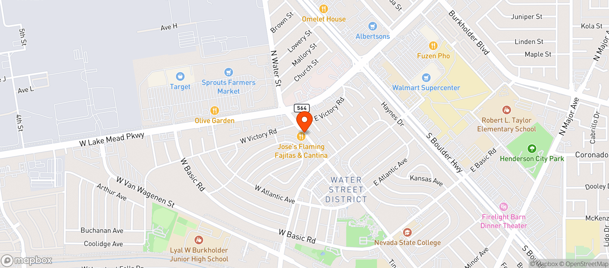 Map showing Juans Flaming Fajitas & Cantina