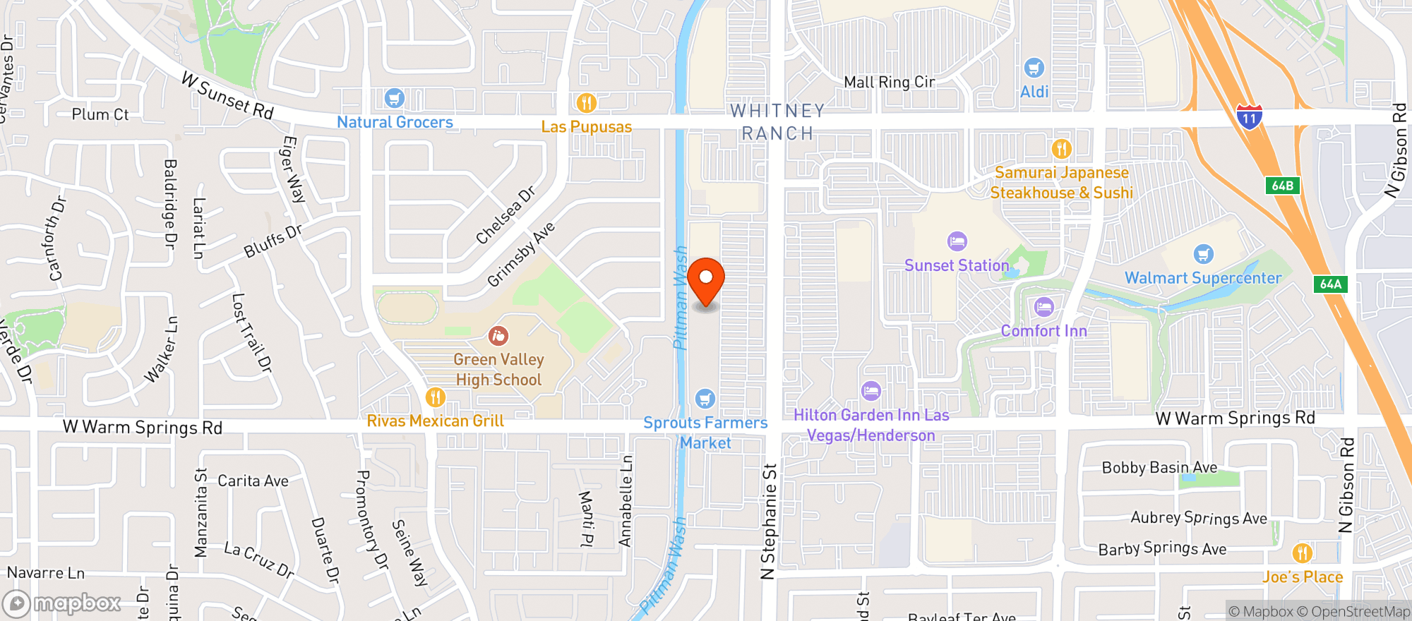 Map showing World Market Stephanie Street