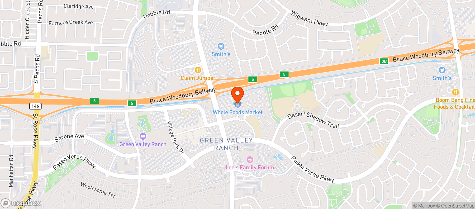 Map showing Whole Foods Market - Henderson