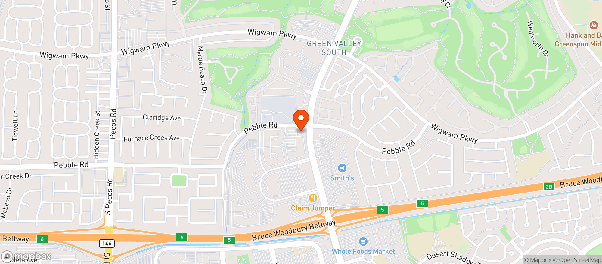 Map showing Sammys Woodfired Pizza