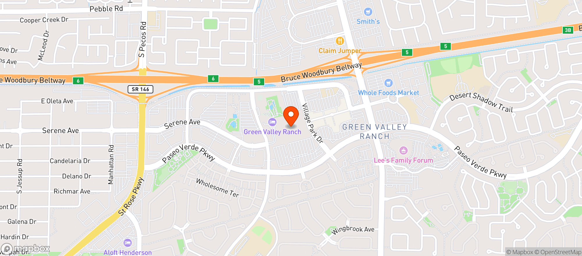 Map showing Green Valley Ranch Station Casino