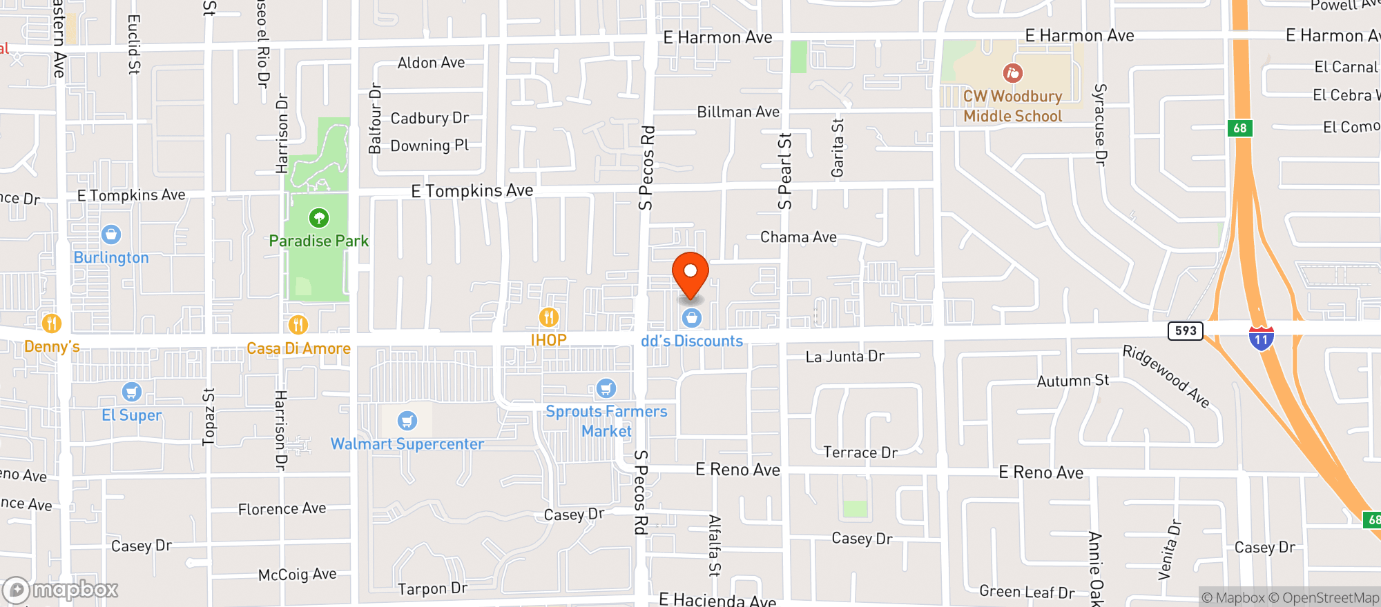Map showing Founders Club