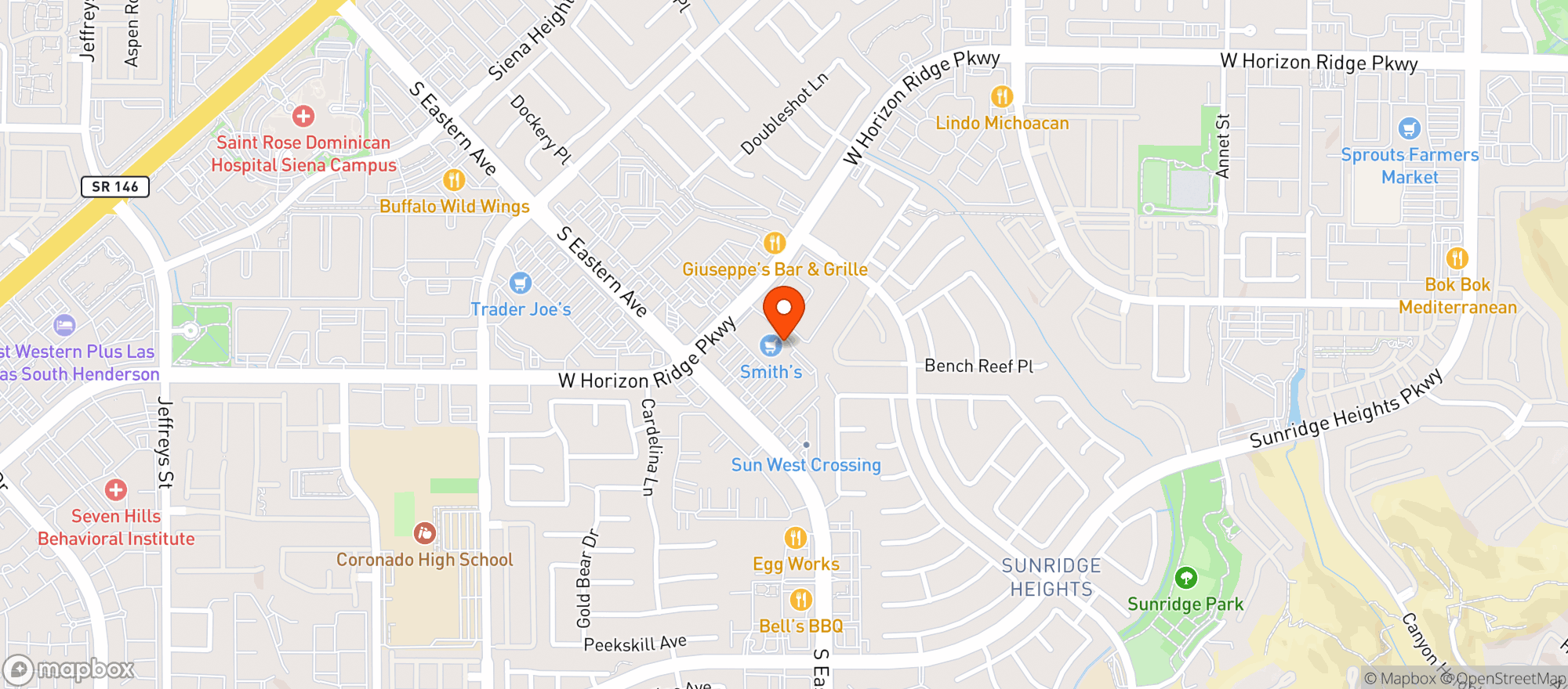 Map showing Smiths Food & Drug (706) - 00346 - Horizon Marketplace