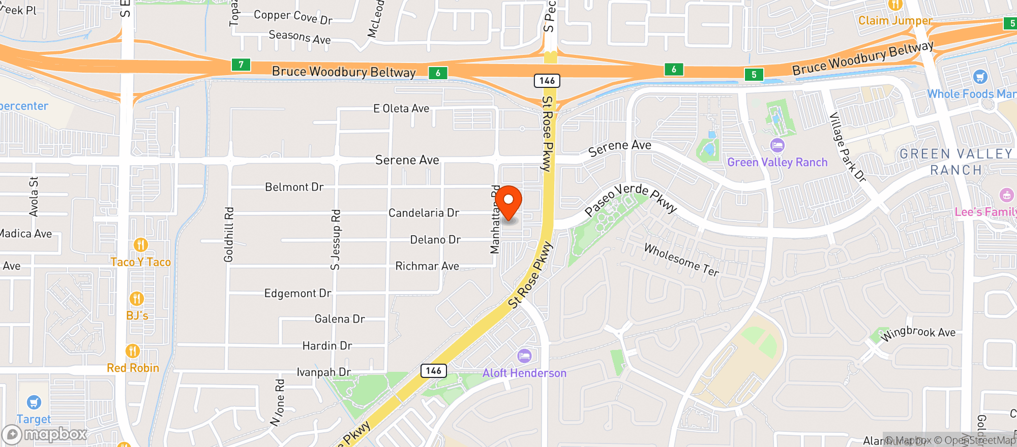 Map showing Vegas Acupuncture Therapy