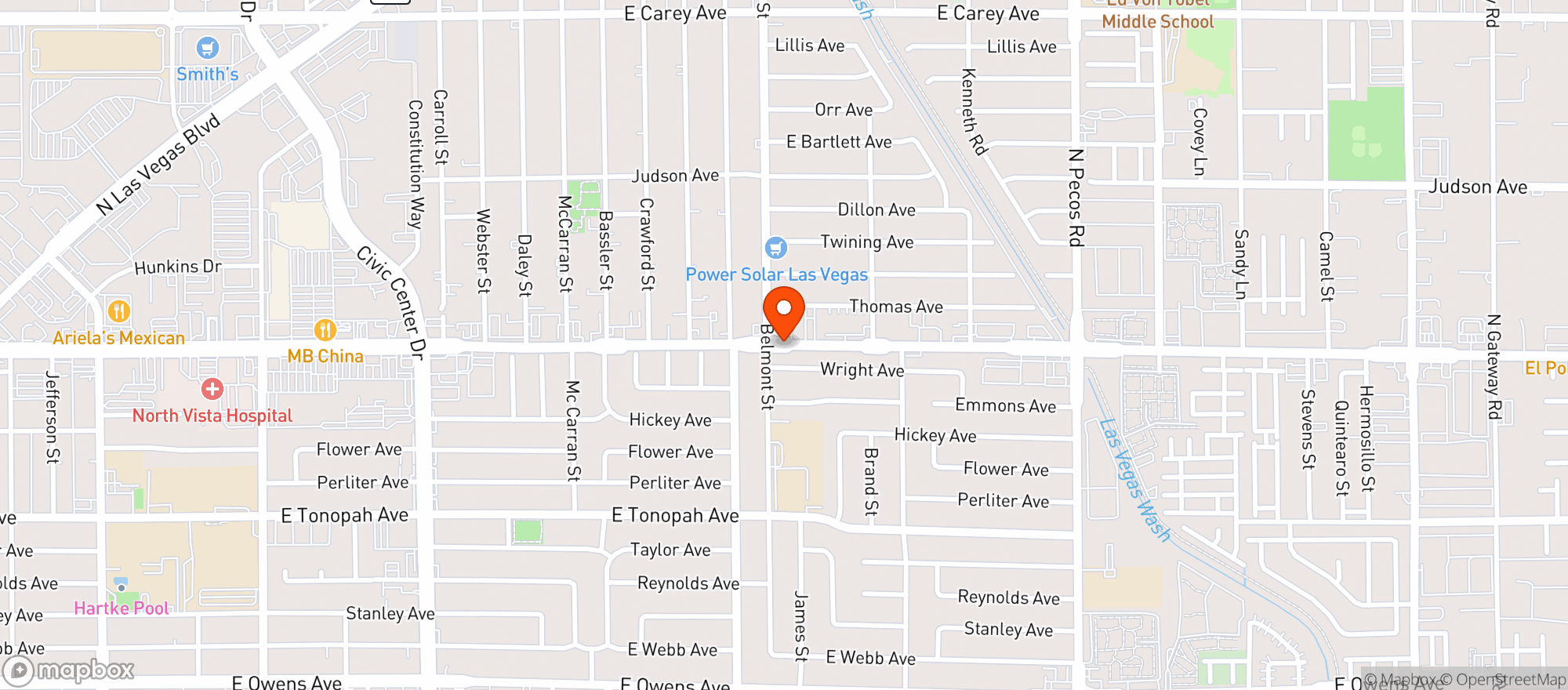 Map showing Big Horn Casino