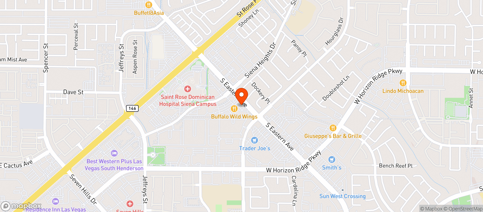 Map showing Vitamin Shoppe - Henderson St. Rose