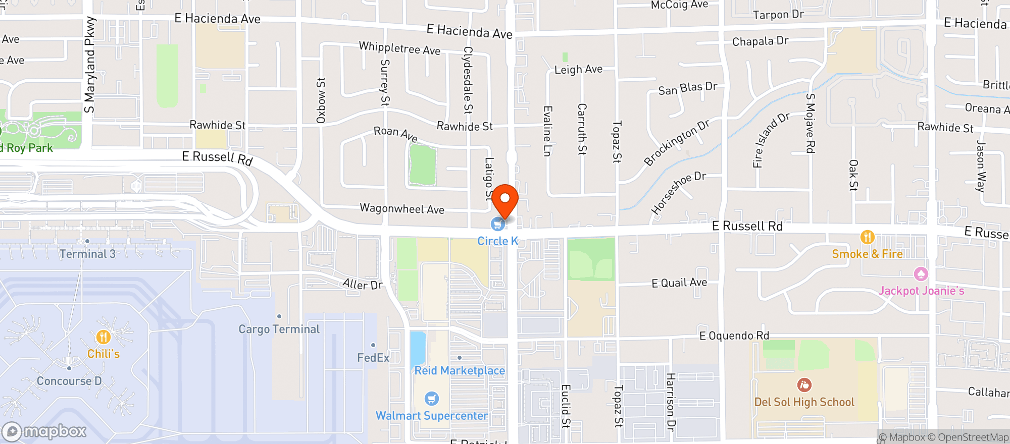 Map showing Circle K #2701951