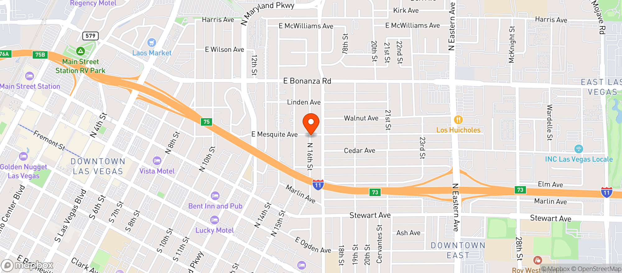 Map showing 3 Corners Warehouse
