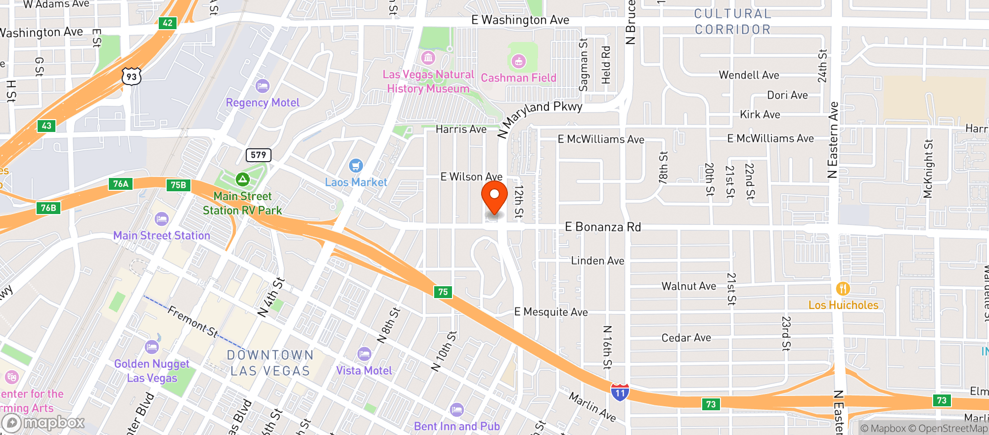 Map showing 7 Eleven