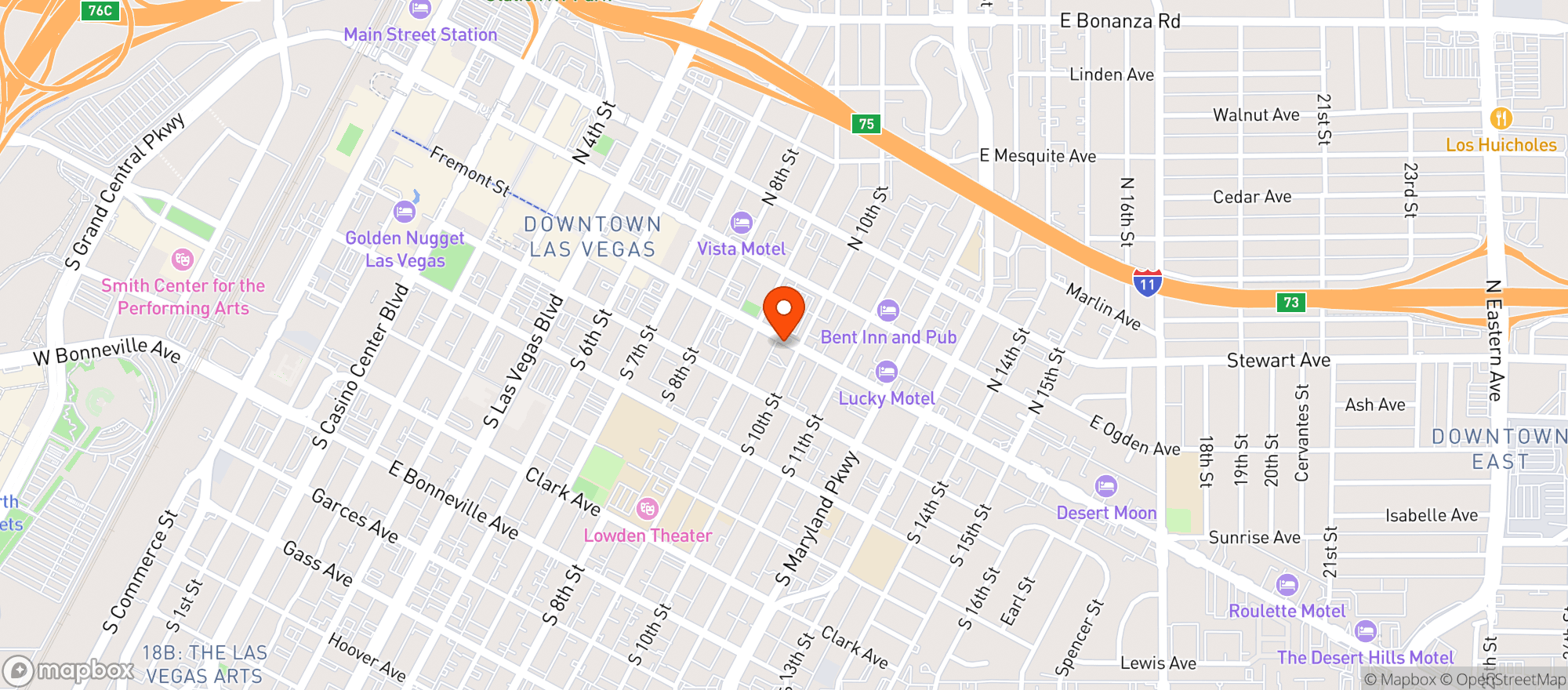 Map showing Atomic Liquors