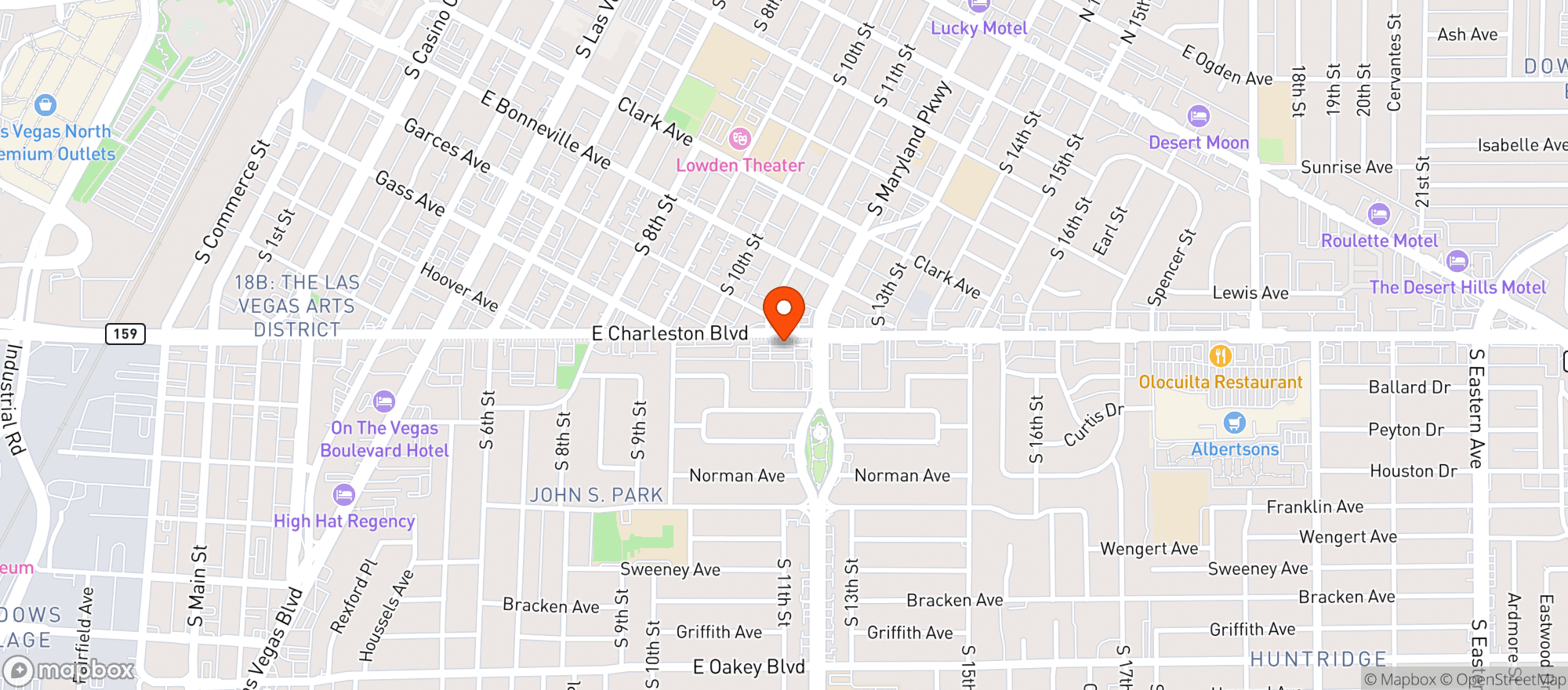 Map showing Huntridge Tavern