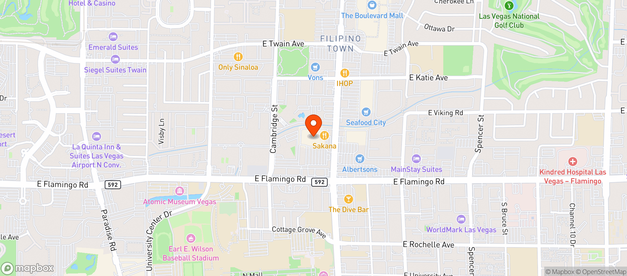 Map showing Target - Las Vegas Flamingo