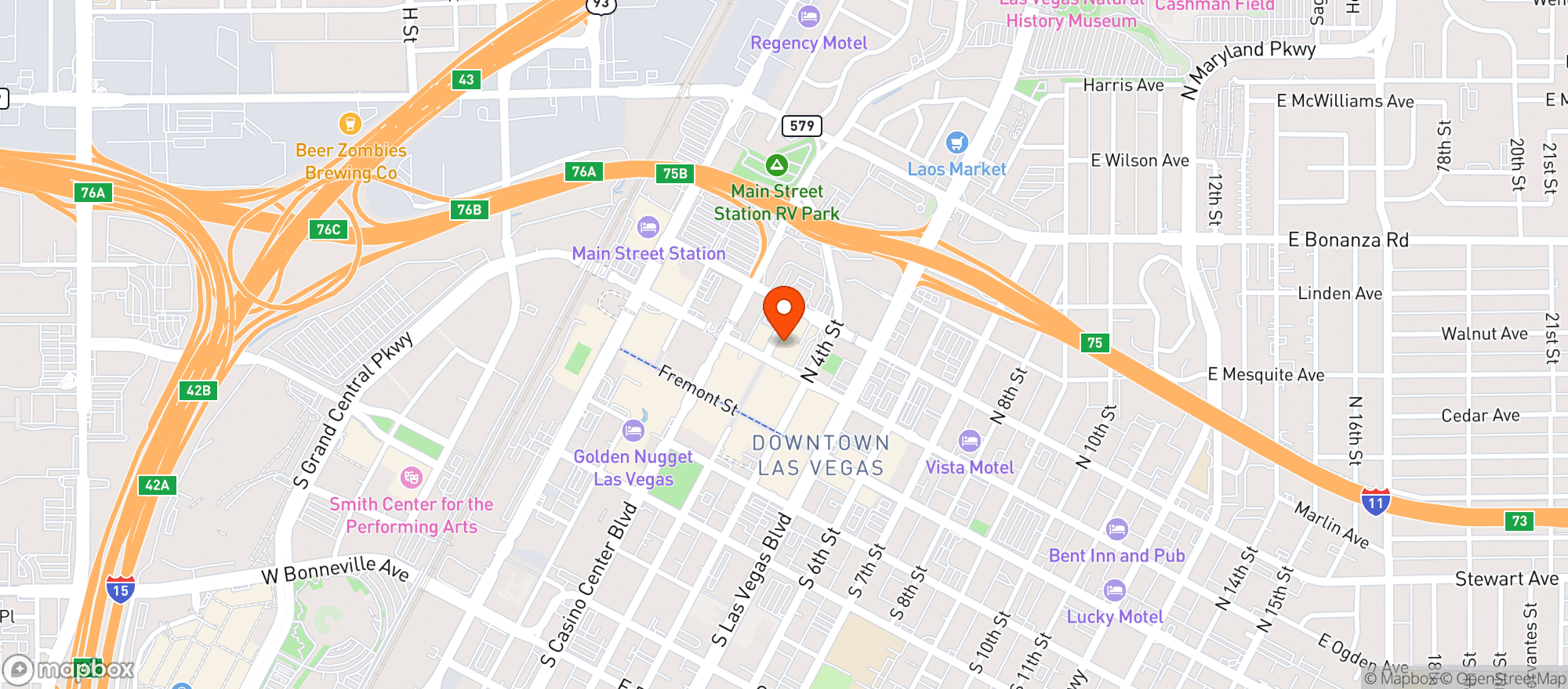 Map showing Downtown Grand Hotel & Casino