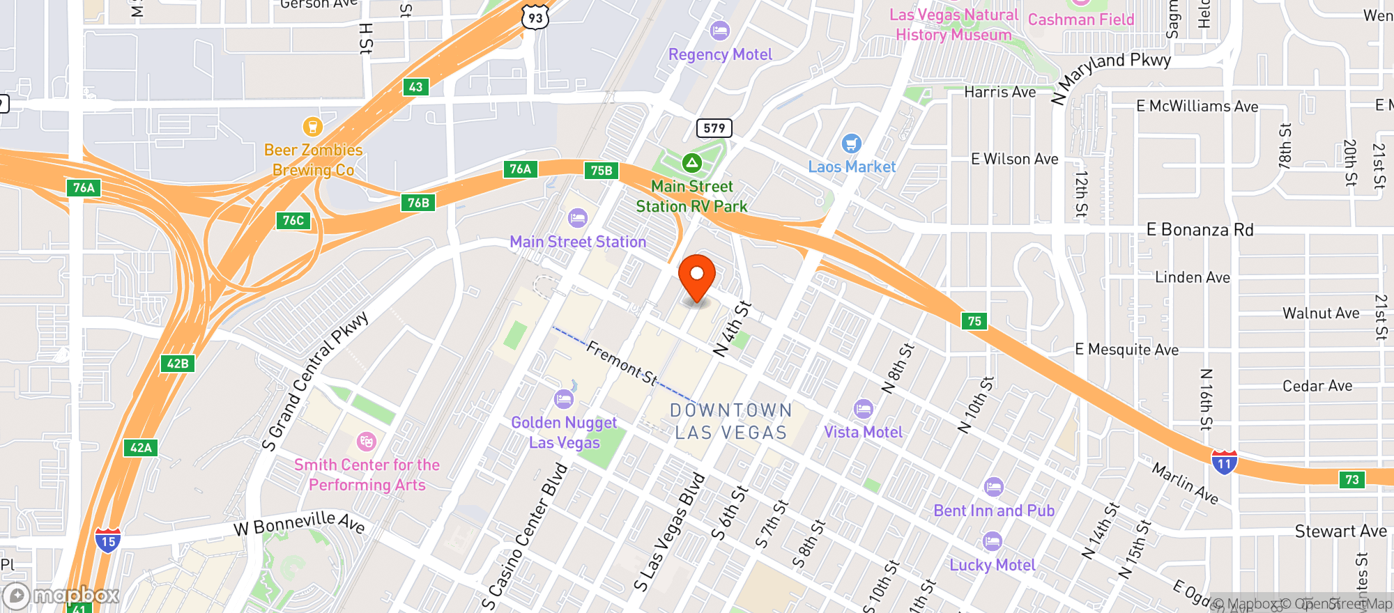 Map showing Down Town Grand
