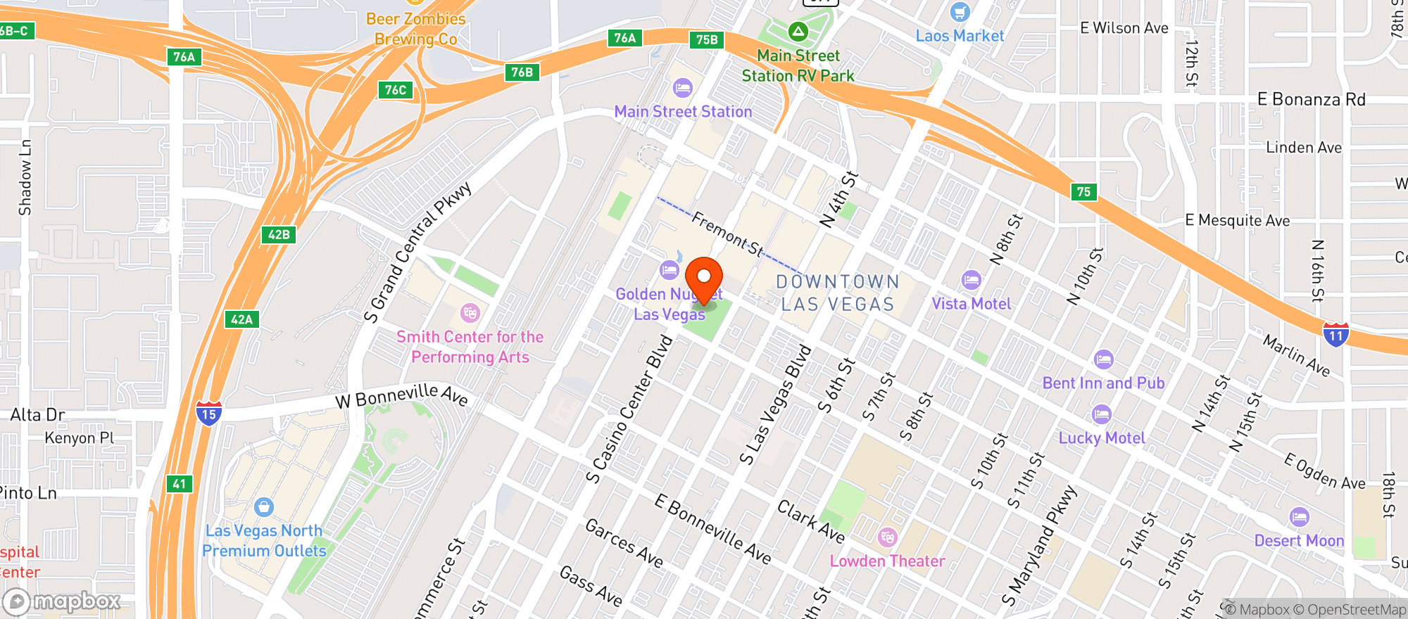 Map showing Rock N Roll Running Series 5k