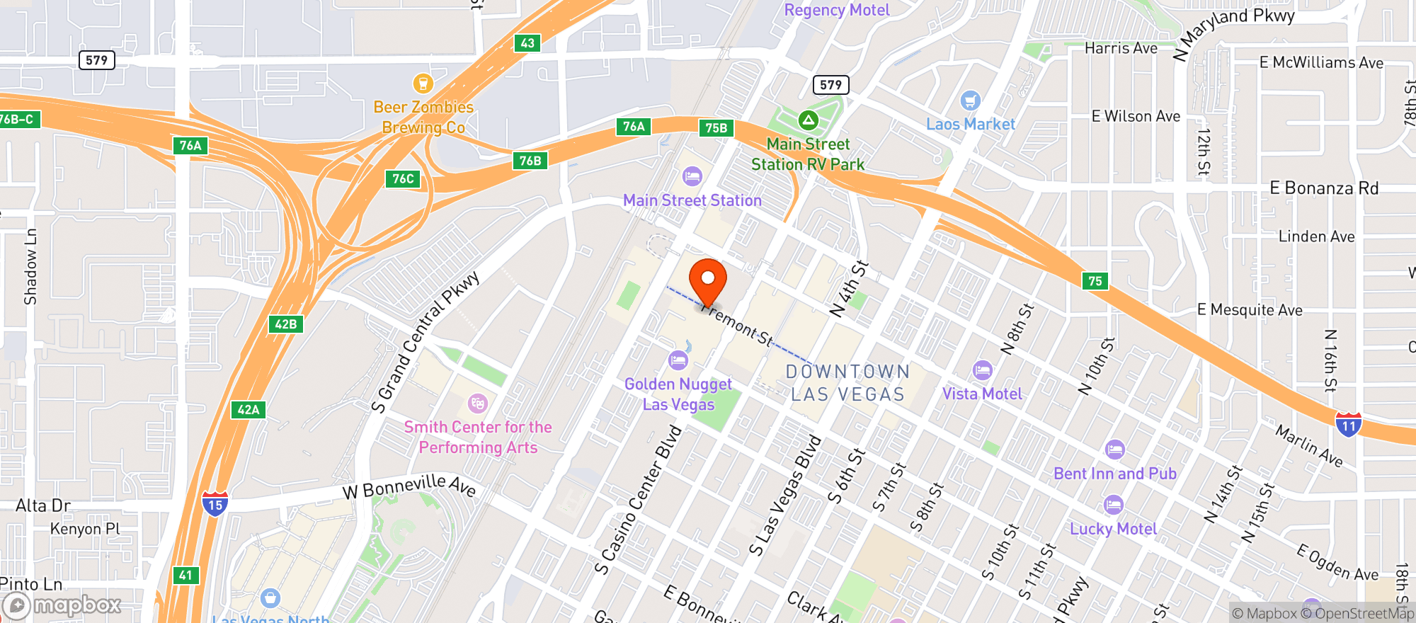 Map showing Golden Nugget