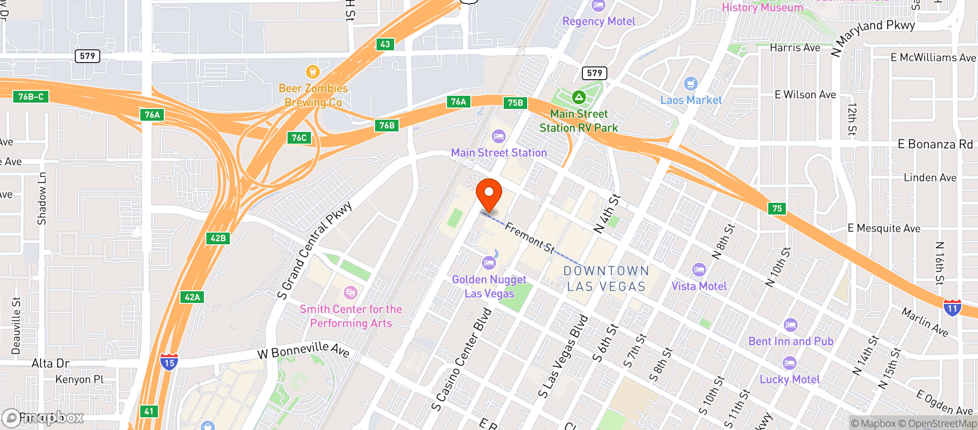 Map showing Circa Resort & Casino