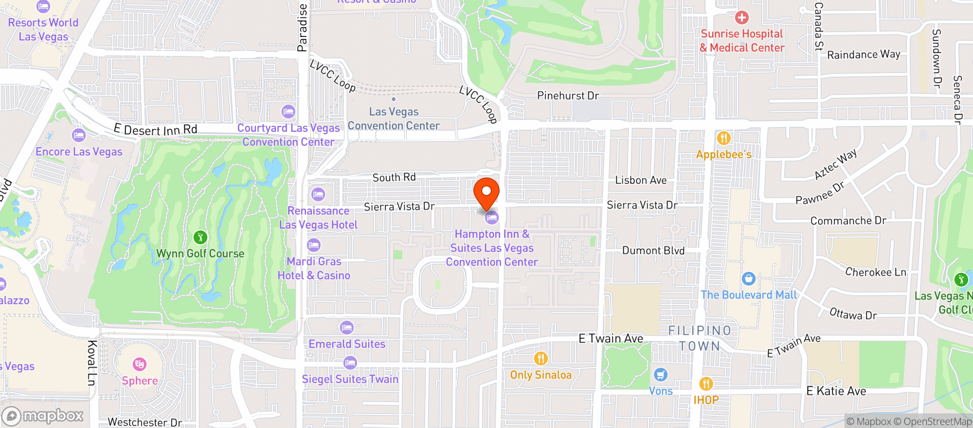 Map showing Hampton Inn & Suites
