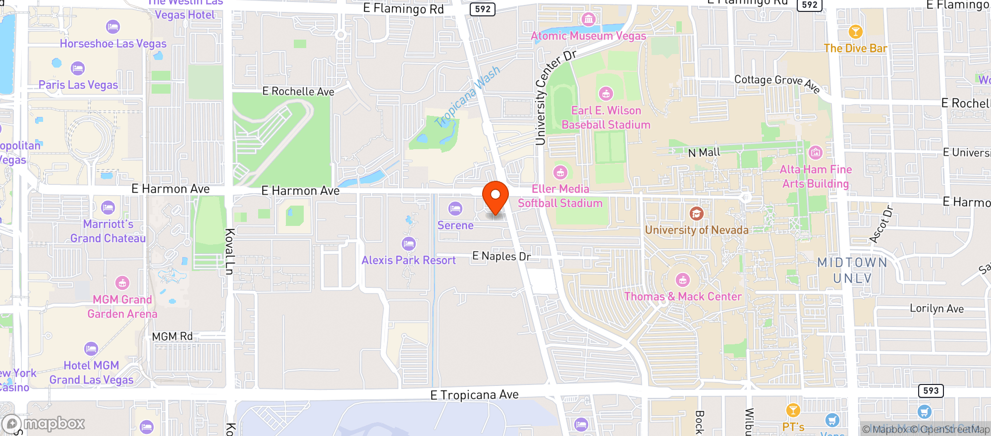 Map showing Mint Cannabis Dispensary - Las Vegas Strip