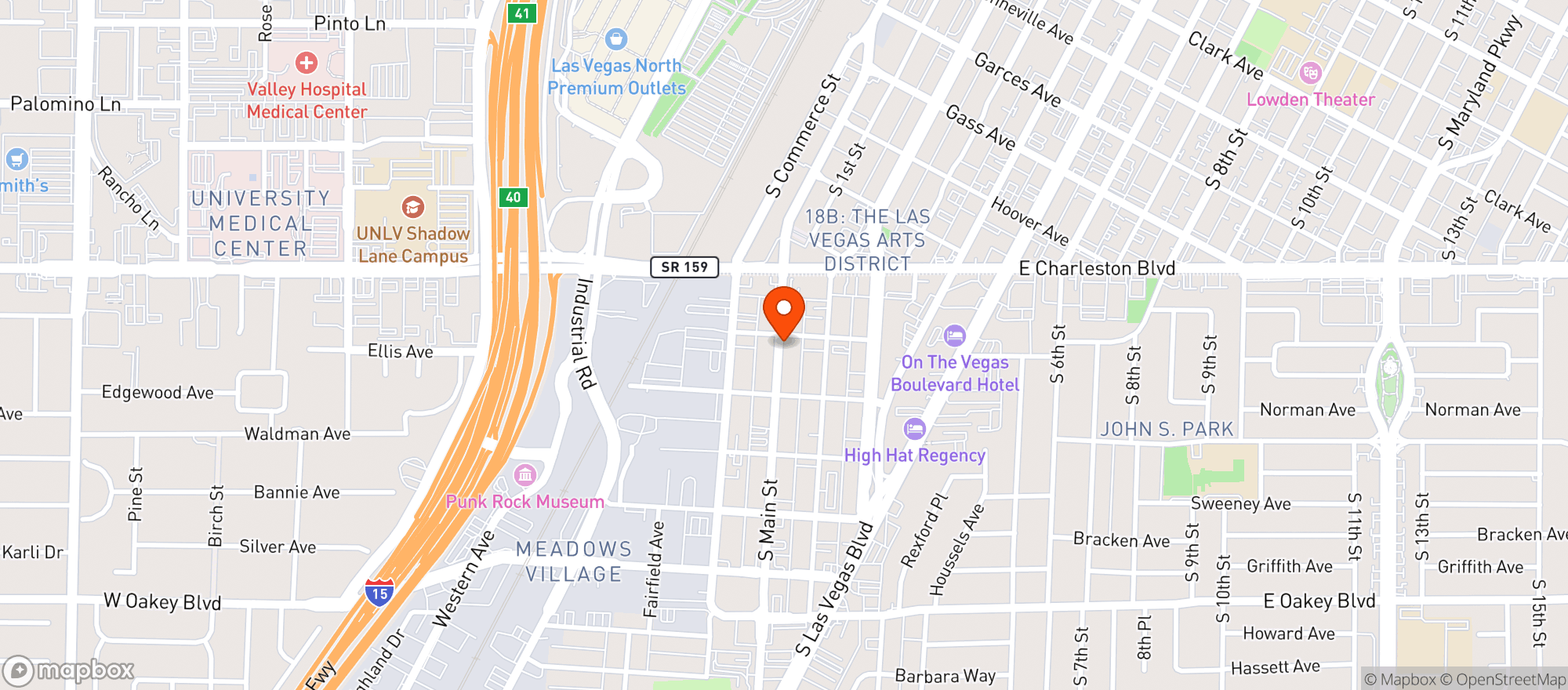 Map showing Majestic Repertory Theatre