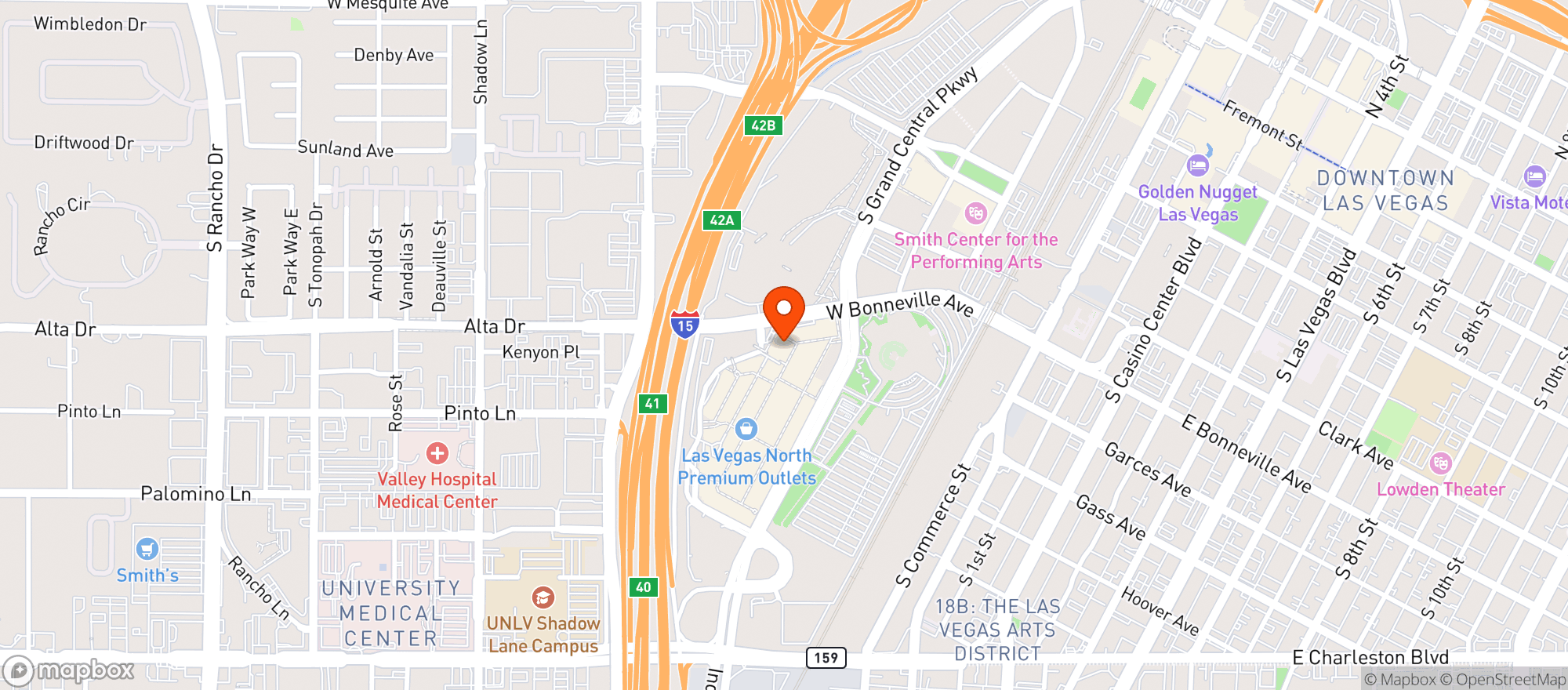 Map showing Cheesecake Factory
