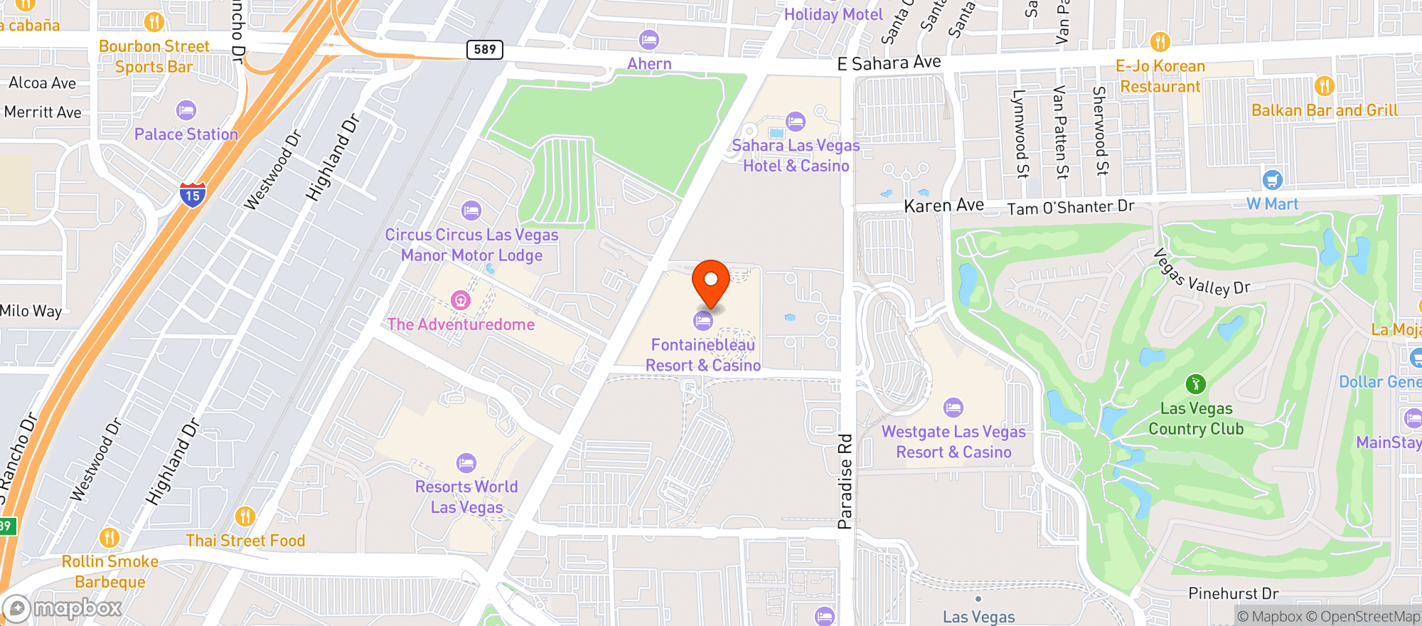 Map showing Nutridrip At Fountainbleau