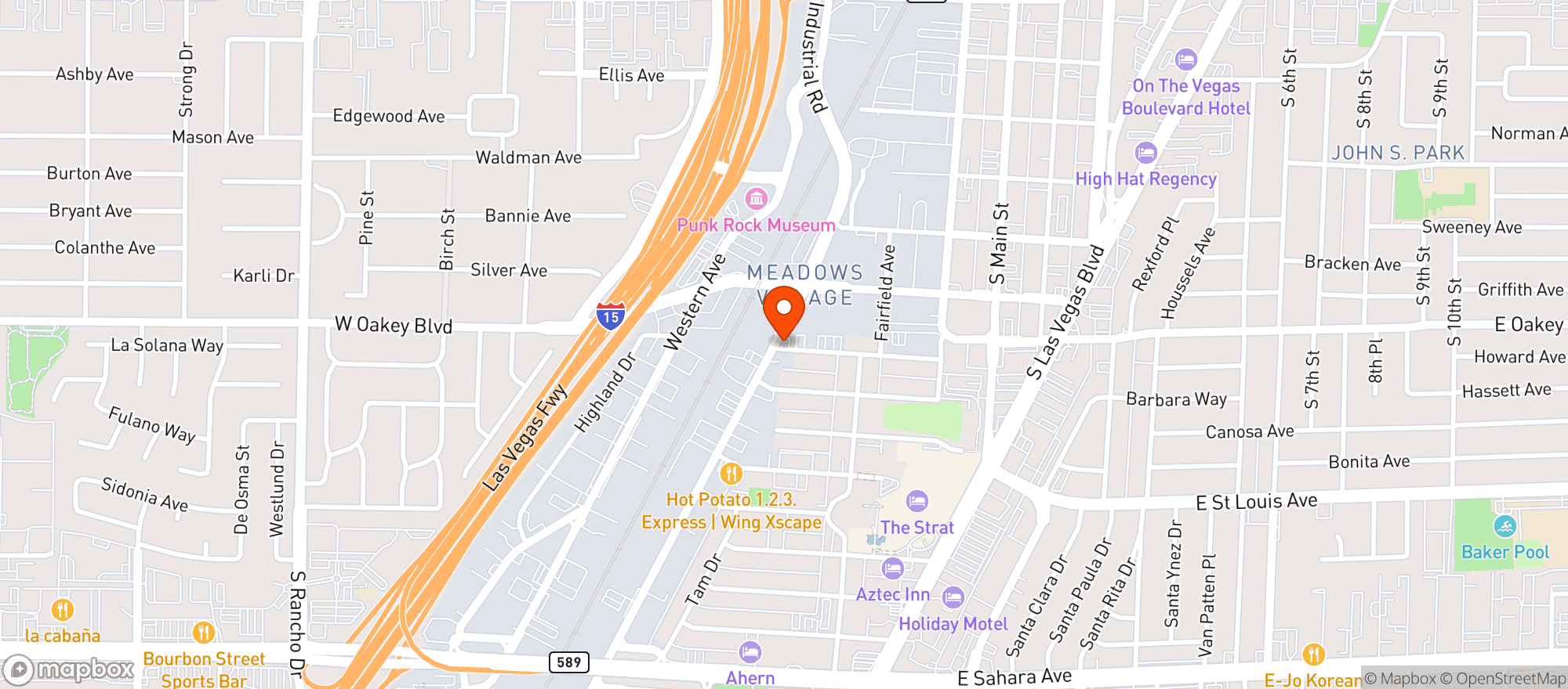 Map showing Hard Hat Cocktail Lounge