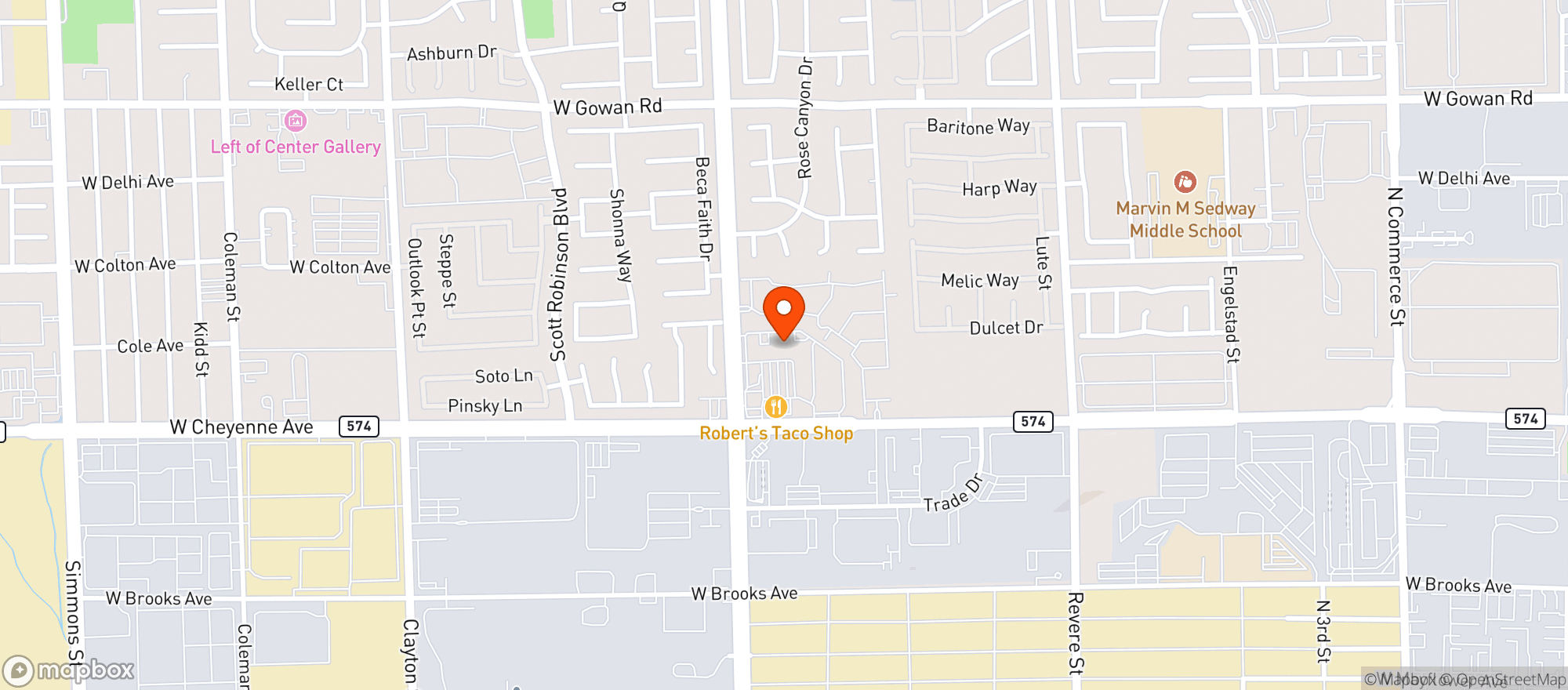 Map showing Curaleaf North Las Vegas