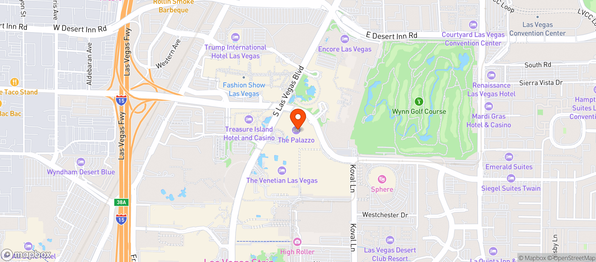 Map showing Lavo Restaurant Pallazzo