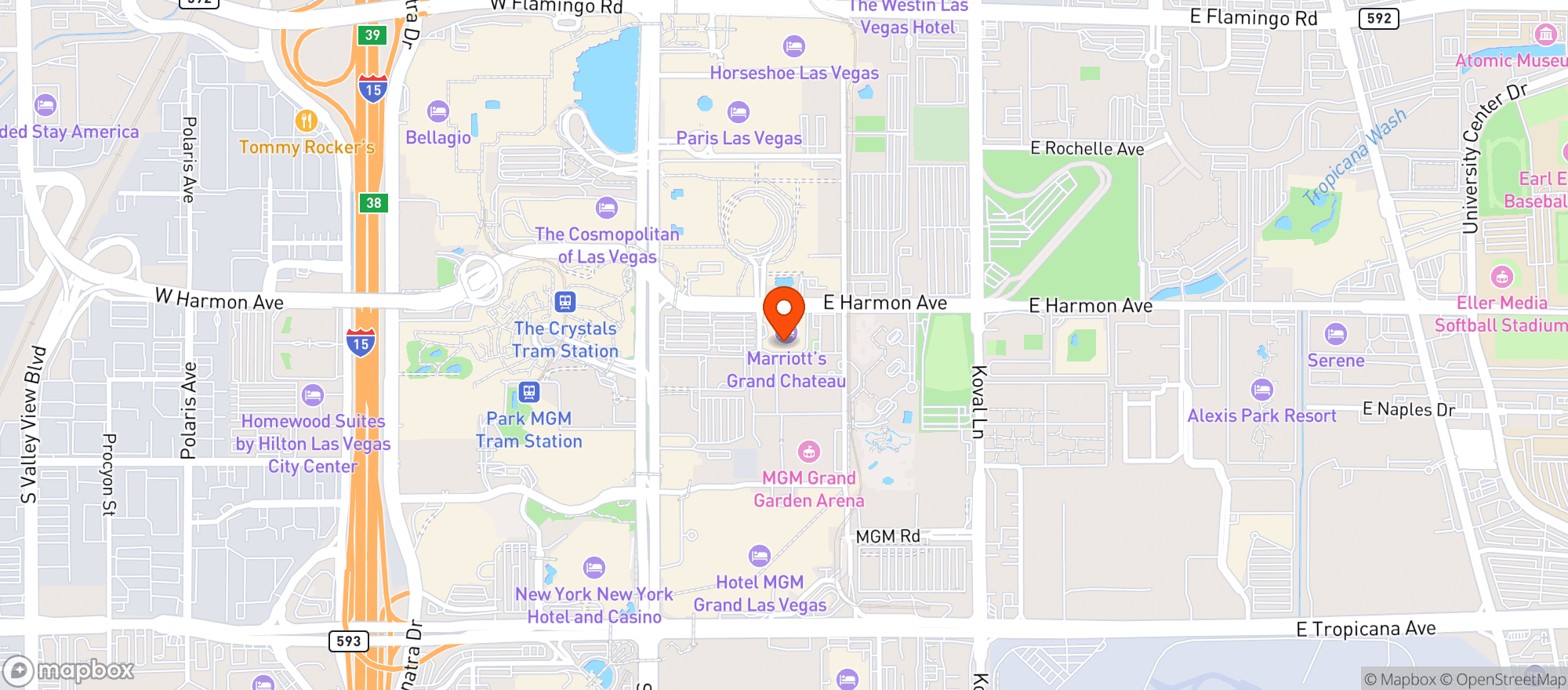 Map showing Marriott Grand Chateau