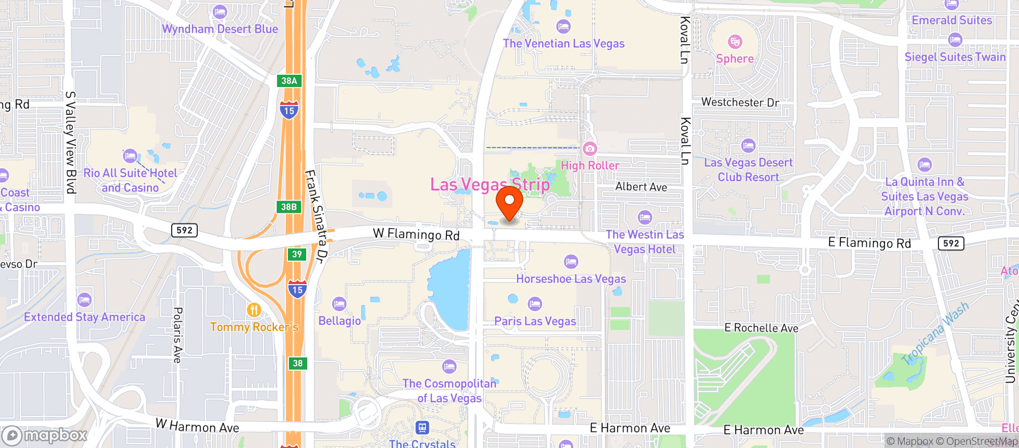 Map showing Drais Beachclub & Nightclub