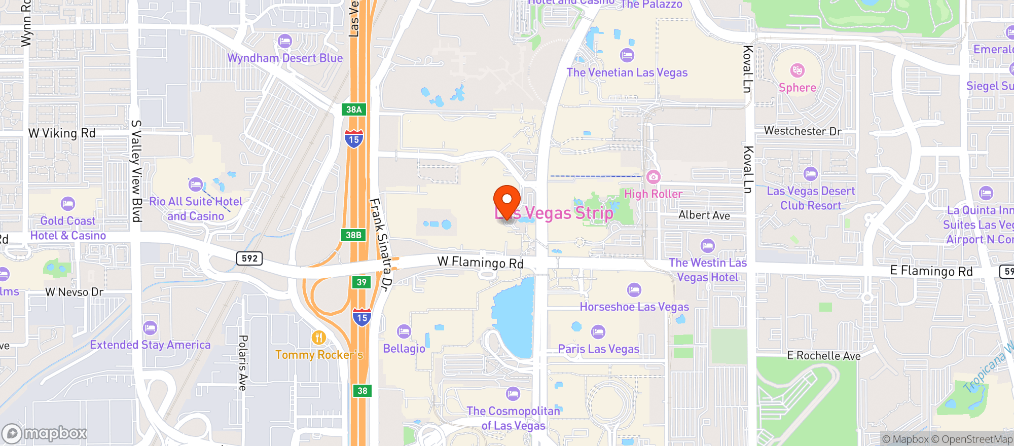 Map showing Caesars Palace