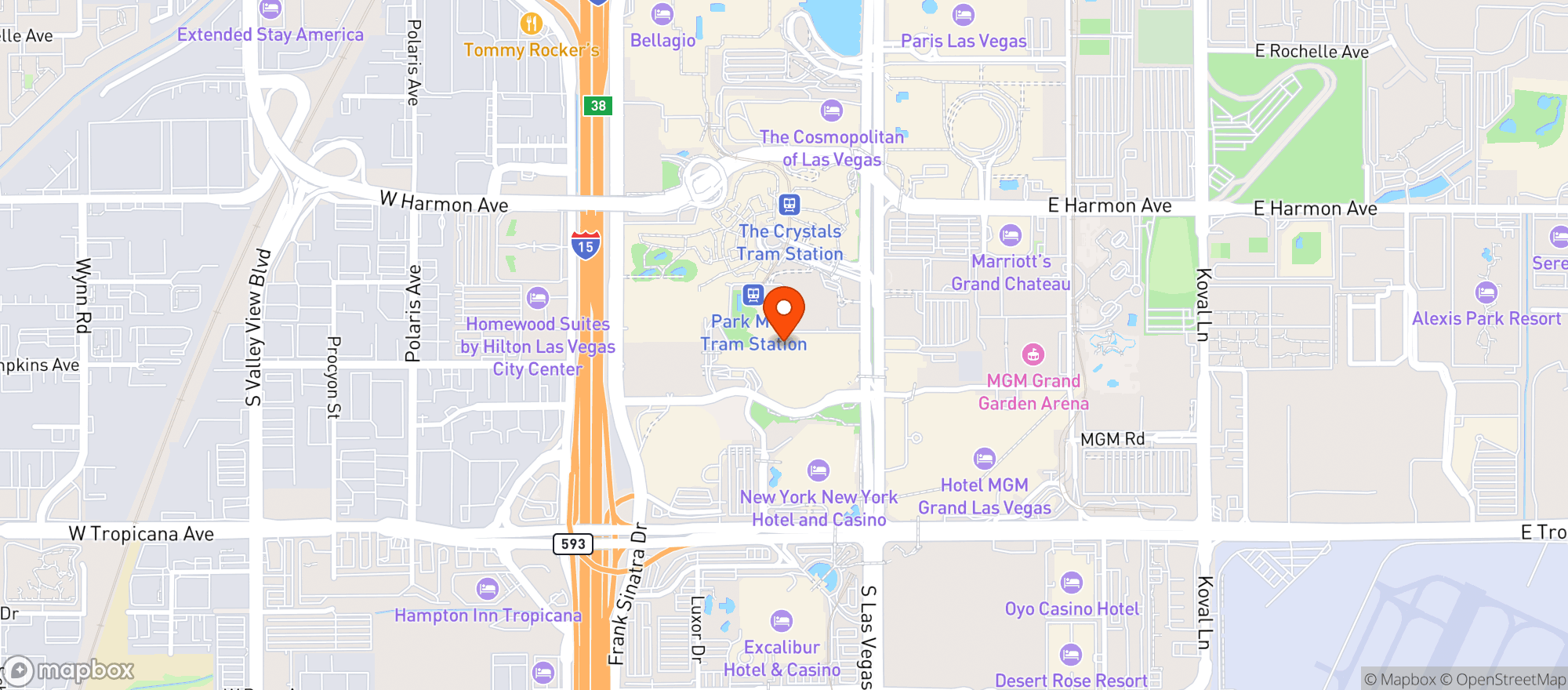 Map showing Park MGM