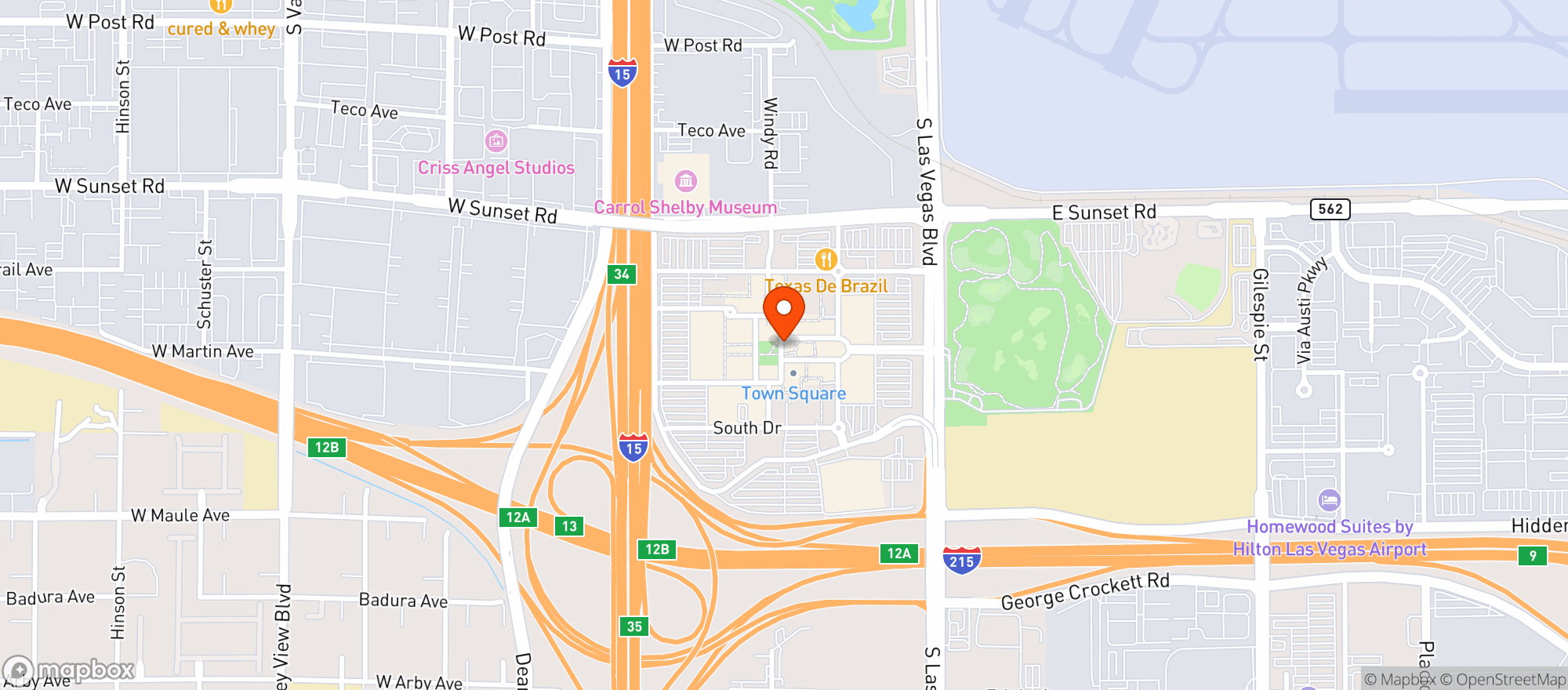 Map showing Amc Theaters Town Squar #470