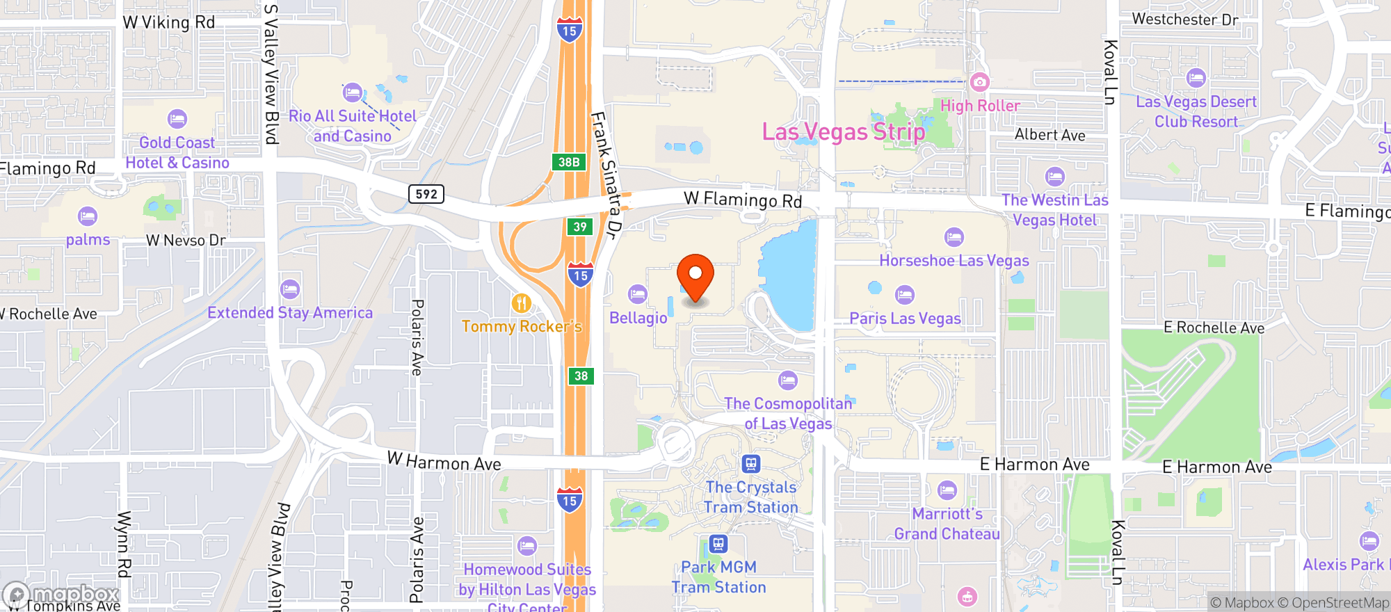 Map showing Bellagio Essentials