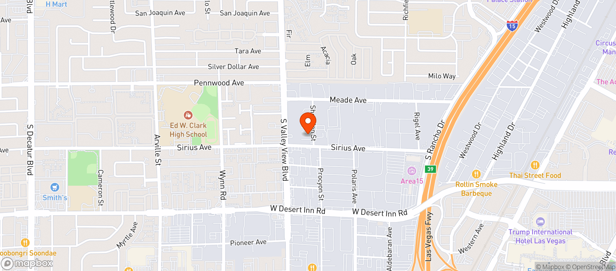 Map showing Door Dash