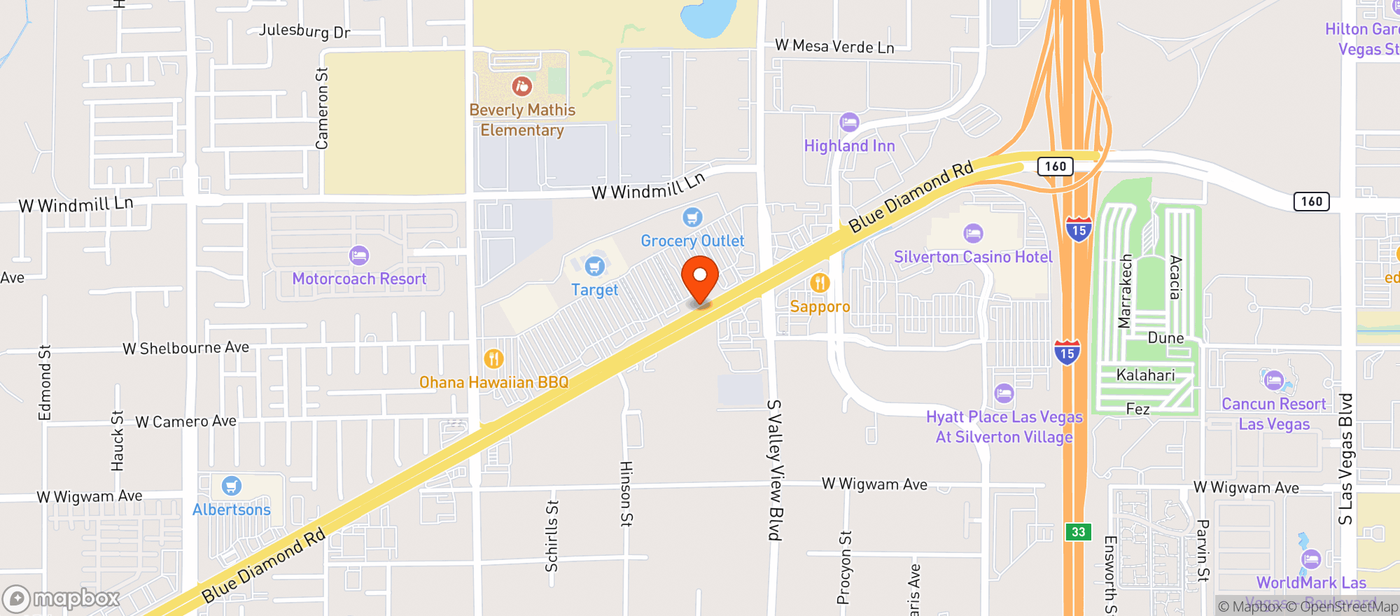 Map showing World Market Las Vegas