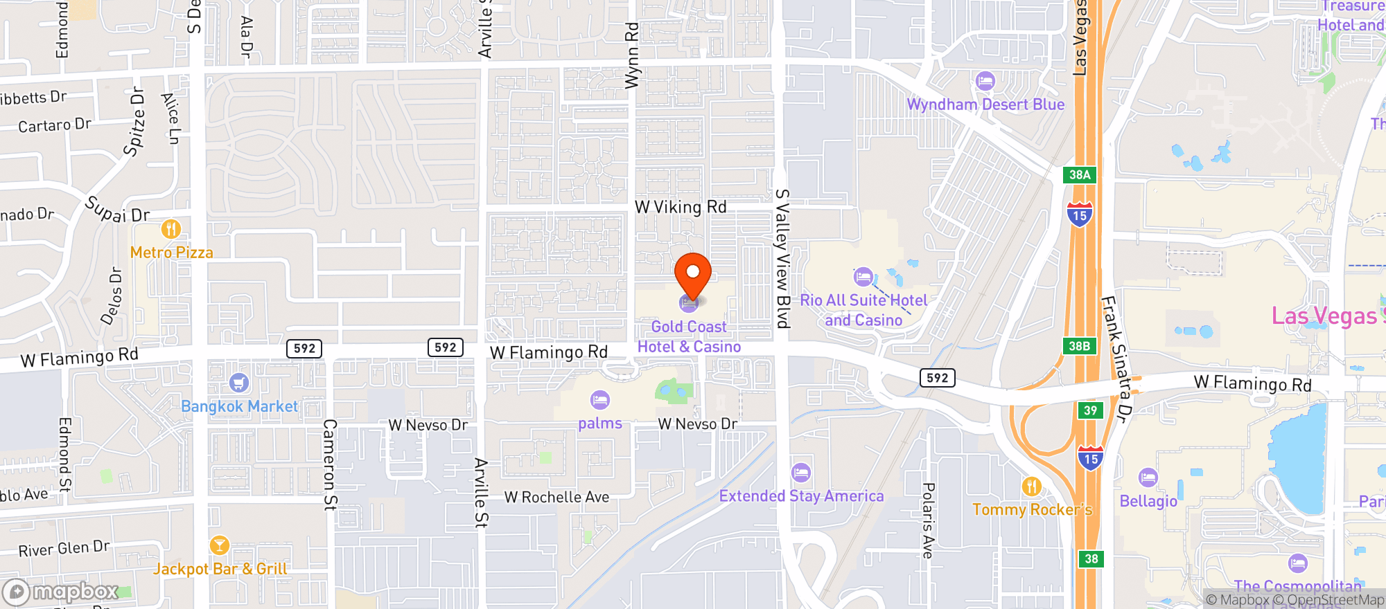 Map showing TGI FRIDAYS #2182