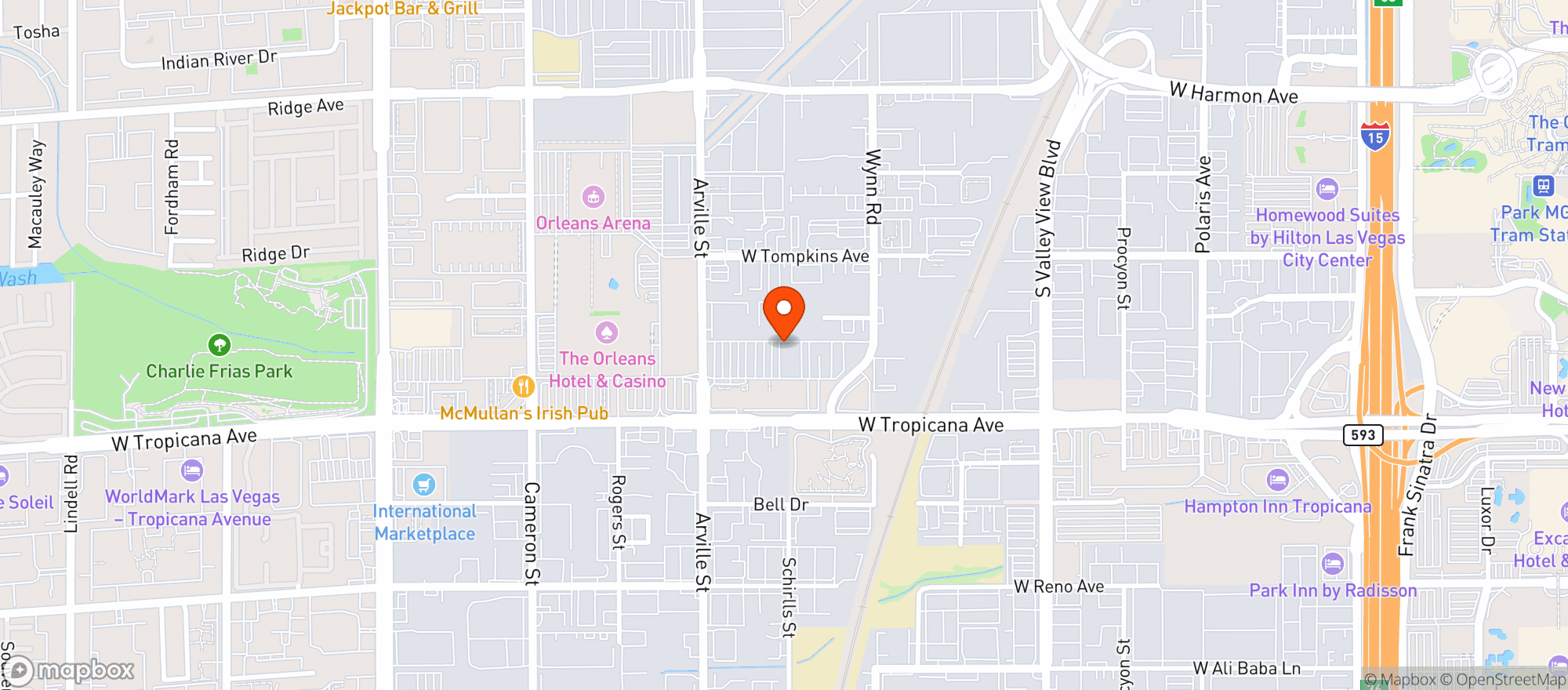 Map showing Auntee M's Market And Liquor