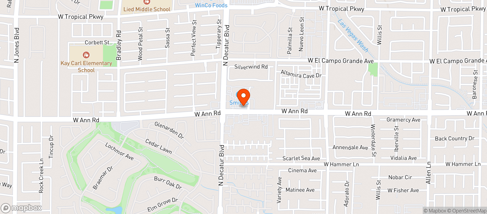 Map showing Smiths Food & Drug (706) - 00361 - Decatur Crossing
