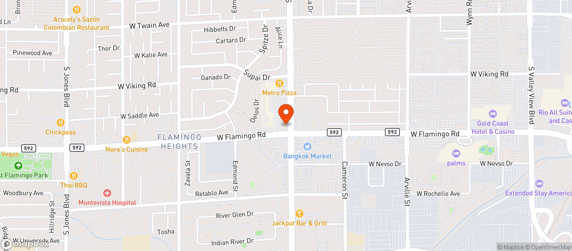 Map showing Pkwy Tavern